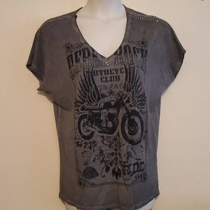 Super sexy bling, back cutout sexy motorcycle top